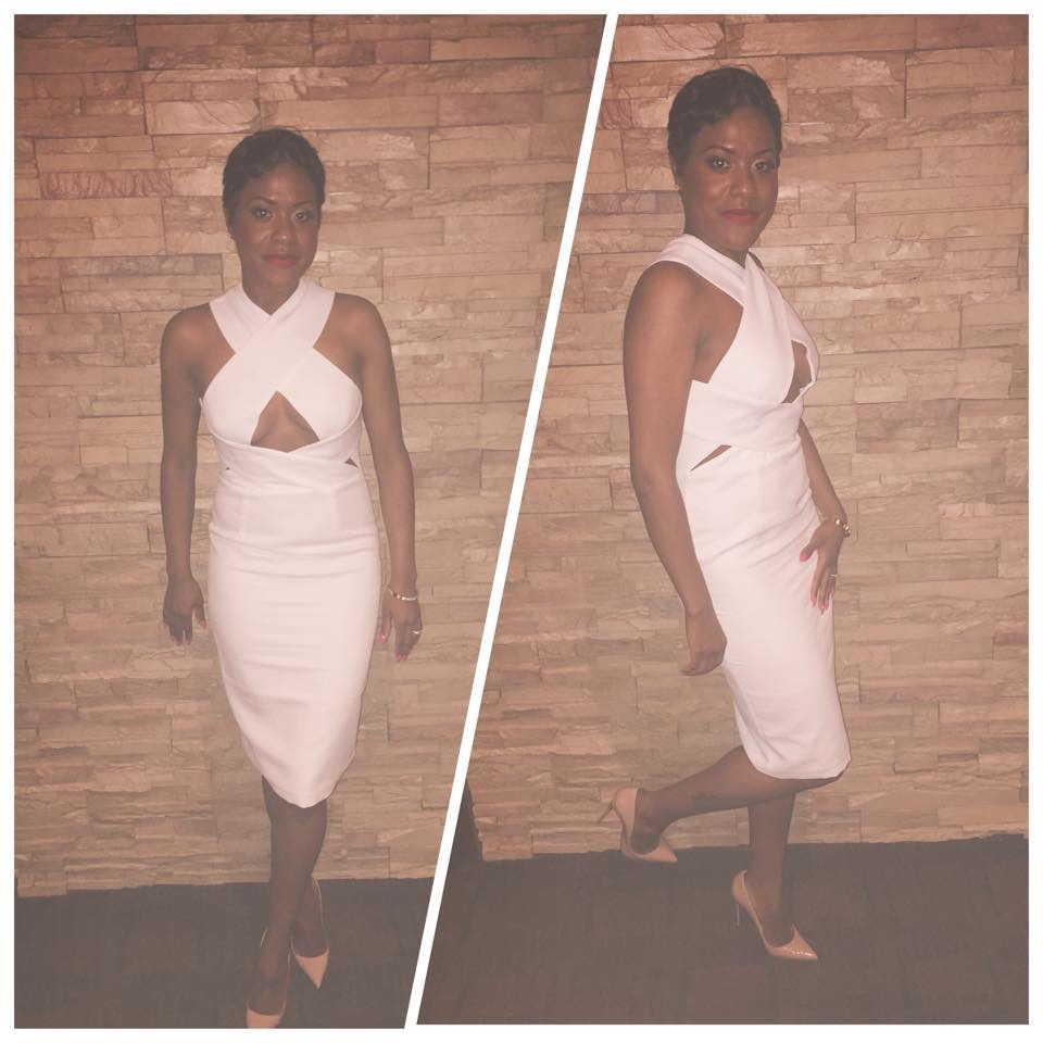 Aqaq White Midi Dress